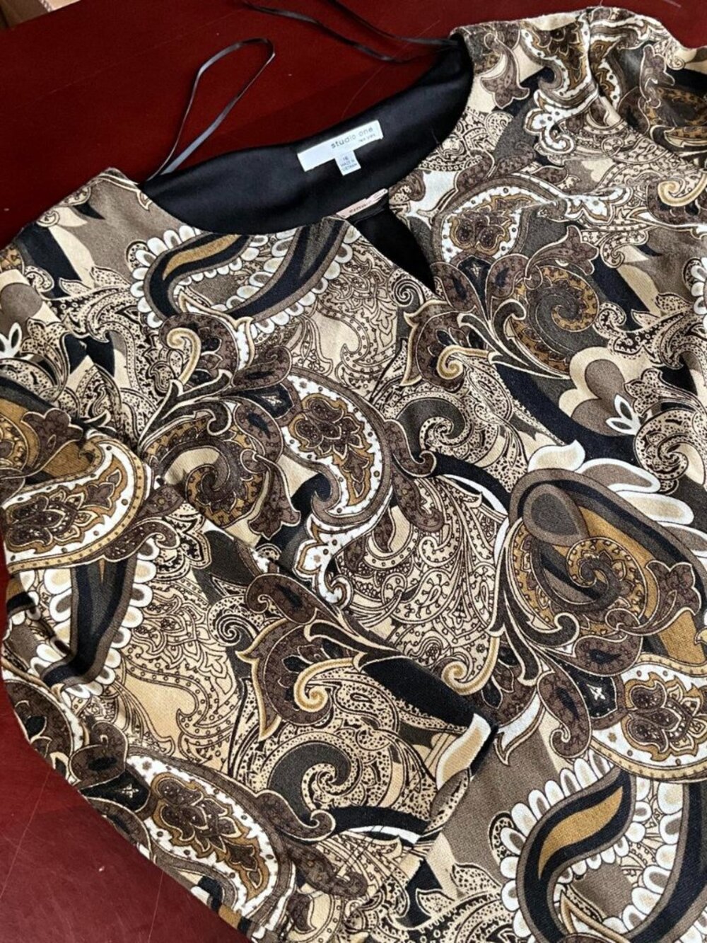 Womens Studio One New York Whimsigoth Retro Midi Paisley Party Dress (Sz 16)